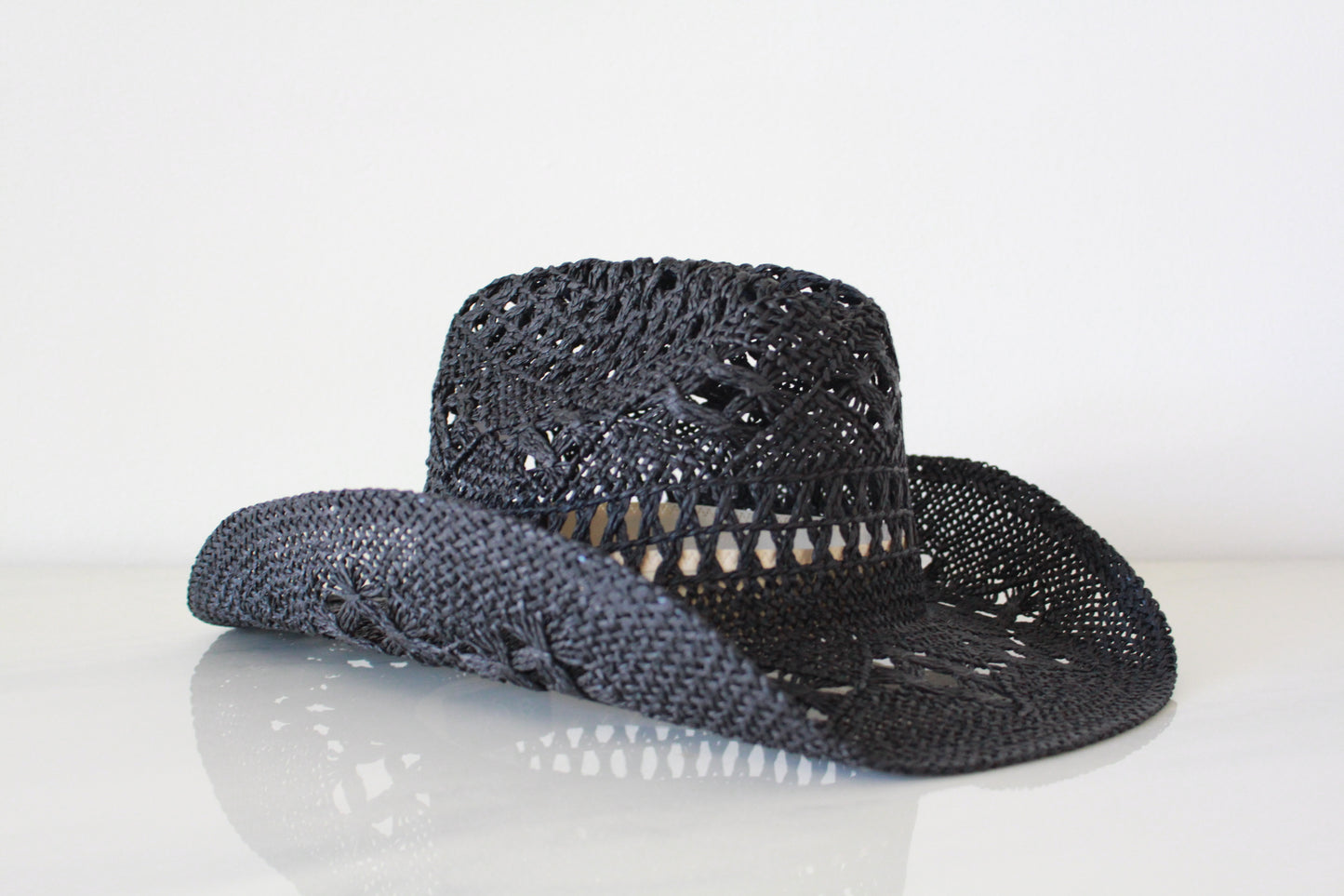 Black Straw Detailed Cowboy